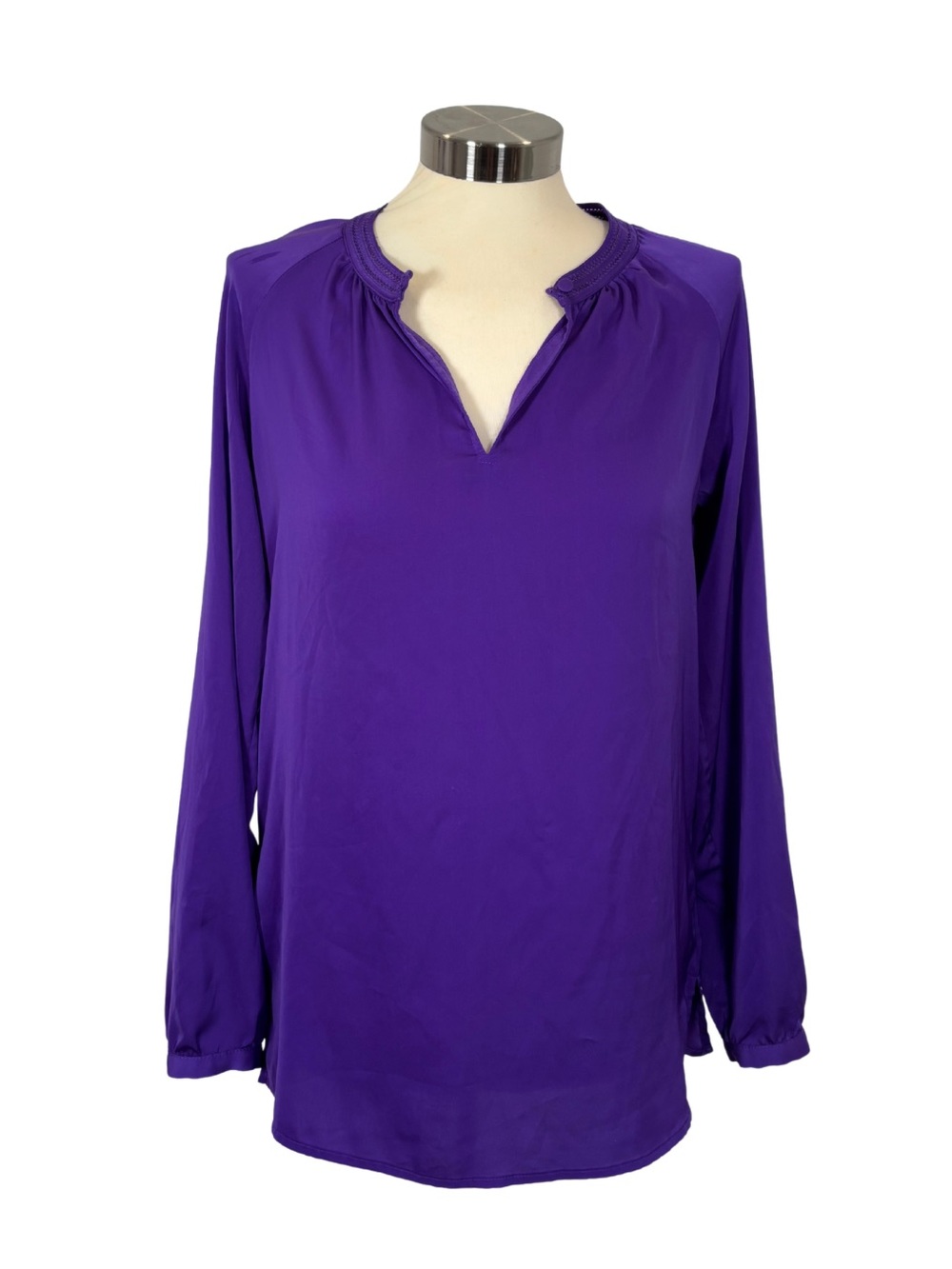 Ralph Lauren Violet Long-Sleeve Split-Neck Tunic